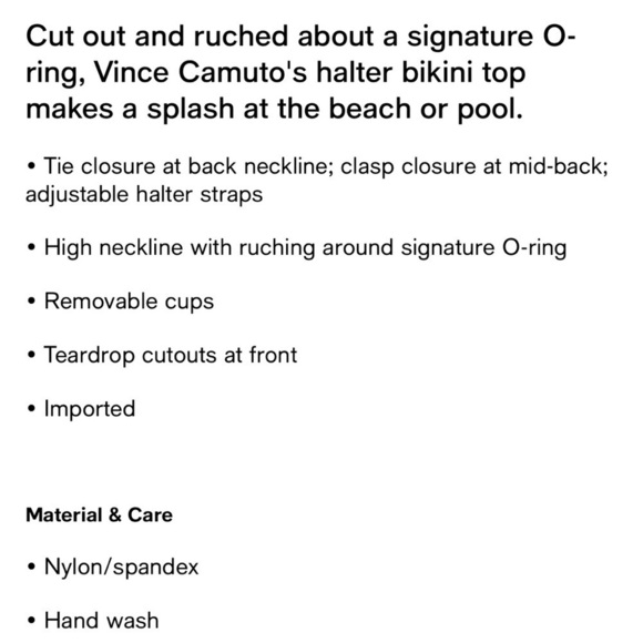 Vince Camuto Logo-Ring Cutout Halter Bikini Top M orange bathing suit coastal - Picture 2 of 8